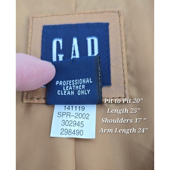 GAP Vintage Y2K Genuine Leather Blazer Jacket (SPR-2002) - Picture 3 of 4